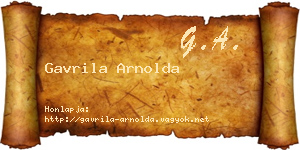 Gavrila Arnolda névjegykártya